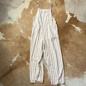 rvca cotton linen overalls sz m